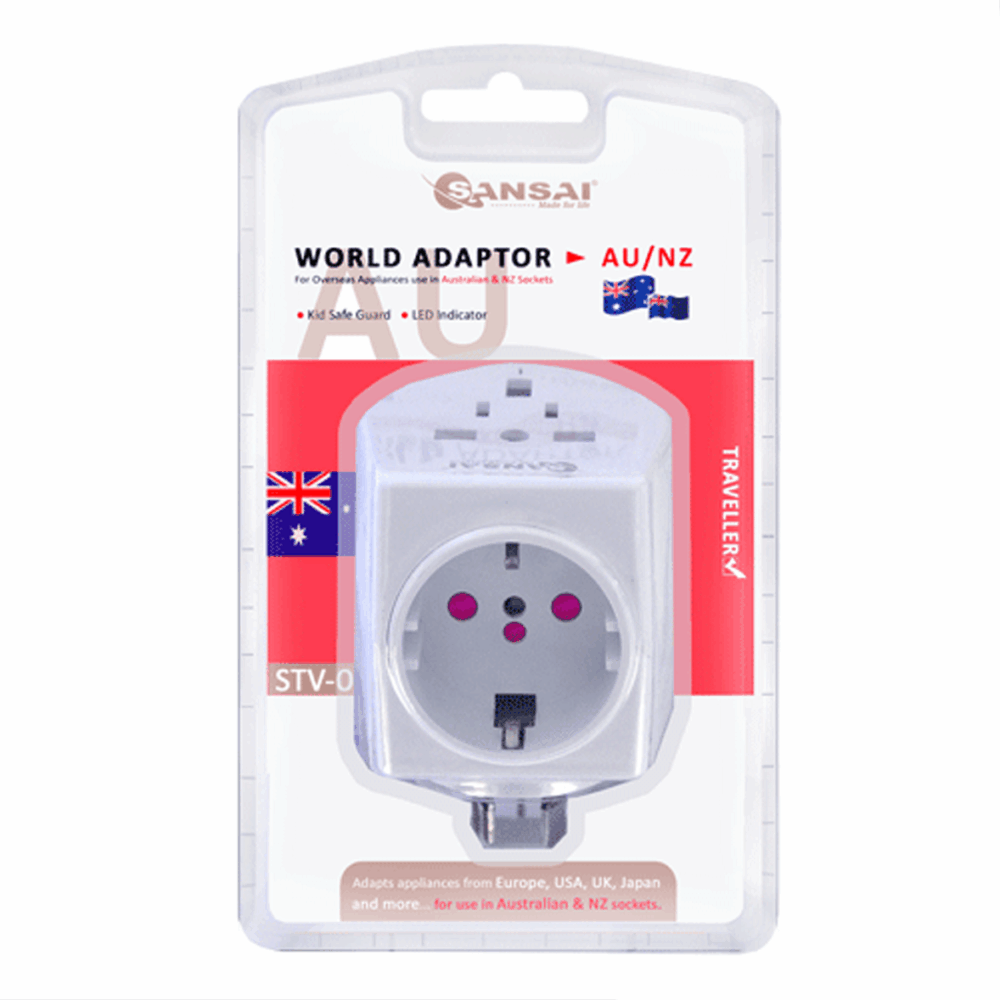 Sansai Universal Travel Adaptor – Inbound Plug Converter for AU/NZ Power Sockets - Image 2