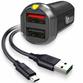 EFM-17W-(Max-3.4Amp)-Dual-USB-Port-Car-Charger-with-Micro-USB-Cable---Black