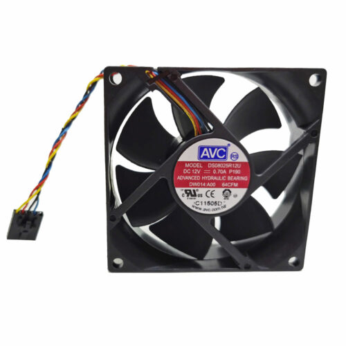 AVC-DS08025R12U-DC-12V,-0.7A,--80x80X25mm,-5-Pin-chassis-cooling-fan