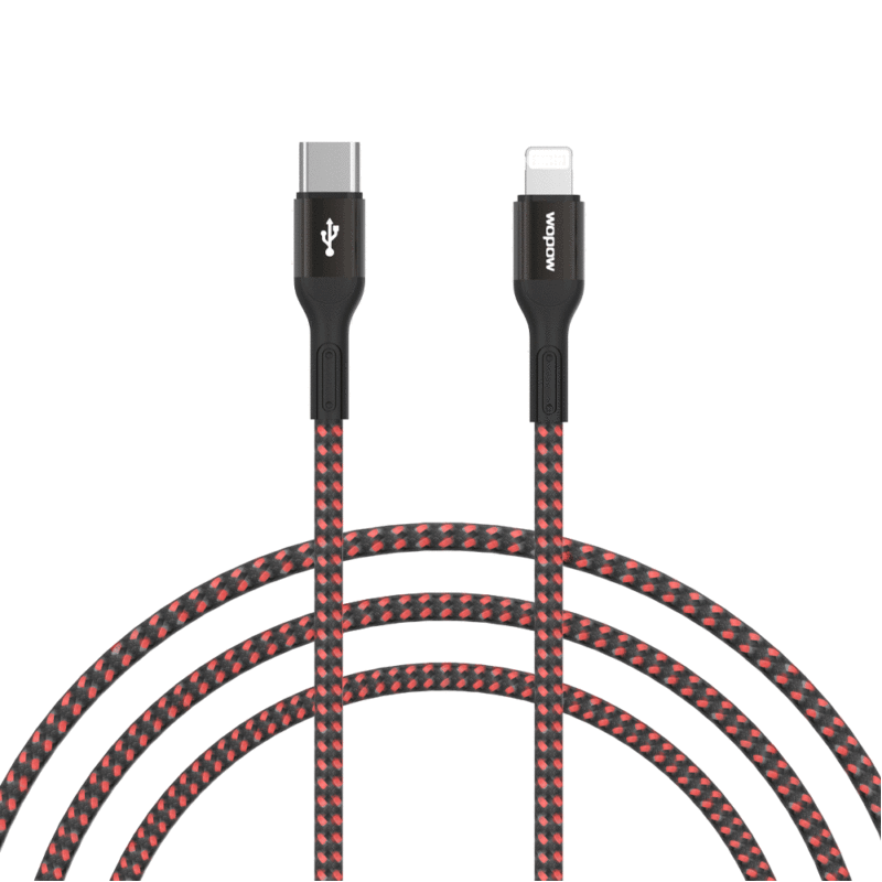 Wopow WX09 USB-C to Lightning PD Fast Cable 1.2m – Red/Black