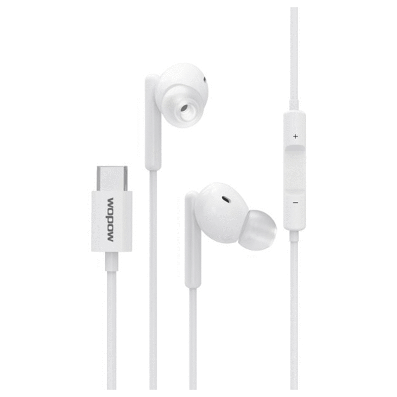 WOPOW WE07 USB Type-C Stereo HIFI Universal Cable Earphone White