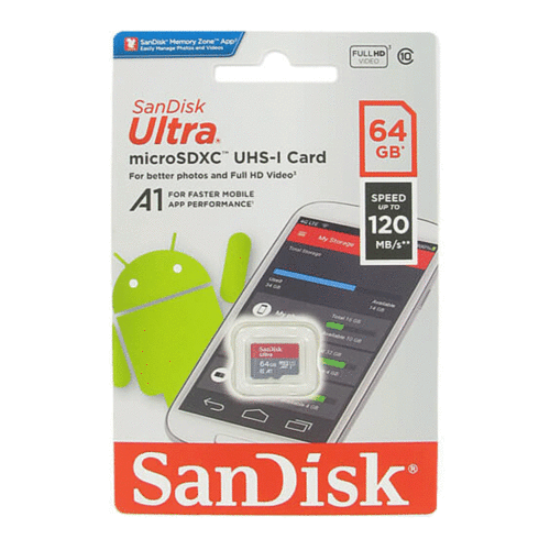 Sandisk Ultra MicroSD 64GB MicroSDXC+ A1 UHS-I 120MB/s
