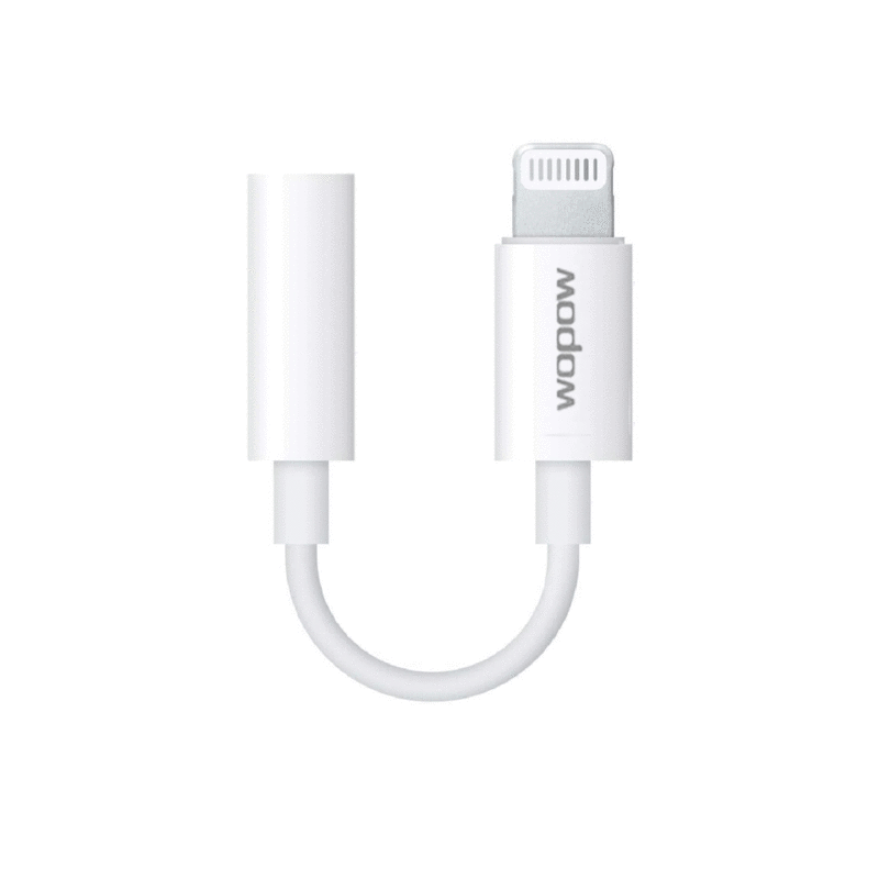 WOPOW LA03 Lighting to 3.5mm Headphone Jack Adapter - White