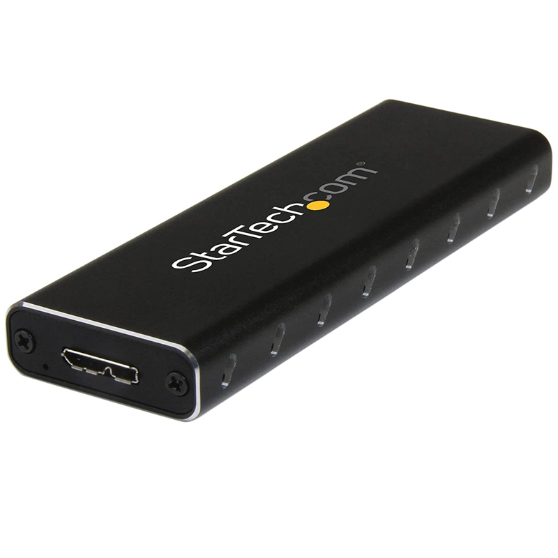 StarTech.com Drive Enclosure SATA/600, M.2 - USB 3.0 Micro-B Host Interface - UASP Support External - Black - TAA Compliant - 1 x SSD Supported - 1 x Total Bay - Aluminium