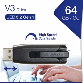 Verbatim Store'n'Go V3 USB 3.0 Drive 64GB (Grey) - High-Speed Storage Solution