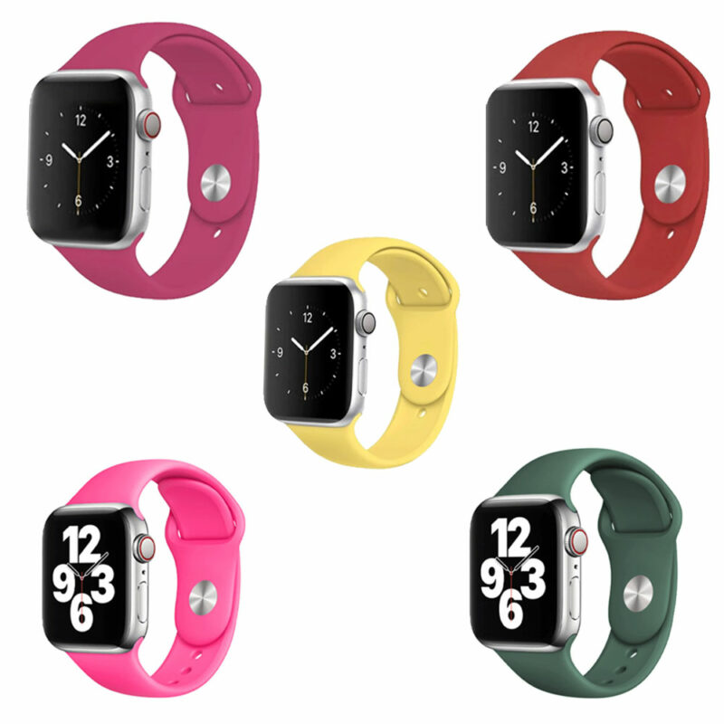 Pack of 5 Pcs Sport Band for iWatch All Series 38/40/41mm Medium/Large