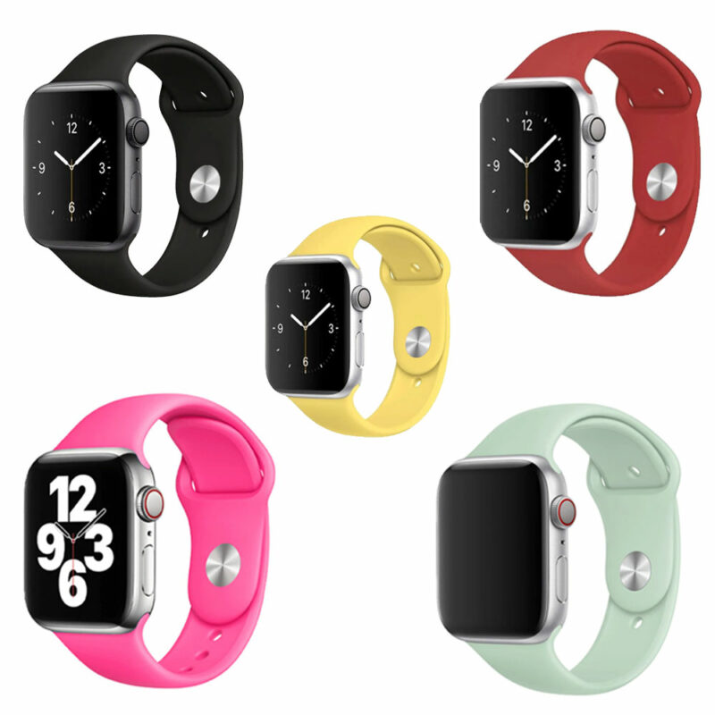 Pack of 5 Pcs Sport Band for iWatch All Series 38/40/41mm Medium/Large