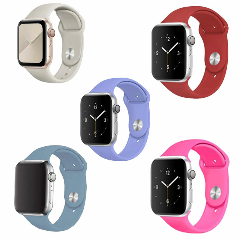 Pack of 5 Pcs Sport Band for iWatch All Series 38/40/41mm Medium/Large