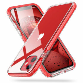 BlackTech-Hybrid-Case-For-iPhone-14-Pro-Max-(6.7)---Clear-Back-with-RED-Border