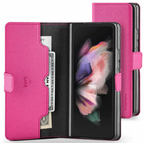 Goospery-Mercury-Fabric-Diary-For-Samsung-Galaxy-Z-Fold-4----Hot-Pink