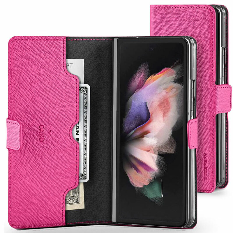 Goospery-Mercury-Fabric-Diary-For-Samsung-Galaxy-Z-Fold-4----Hot-Pink