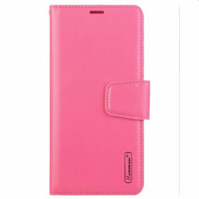 Hanman-PU-Leather-Flip-Case-with-Latch-for-Samsung-Galaxy-Z-Fold-4---Hot-Pink