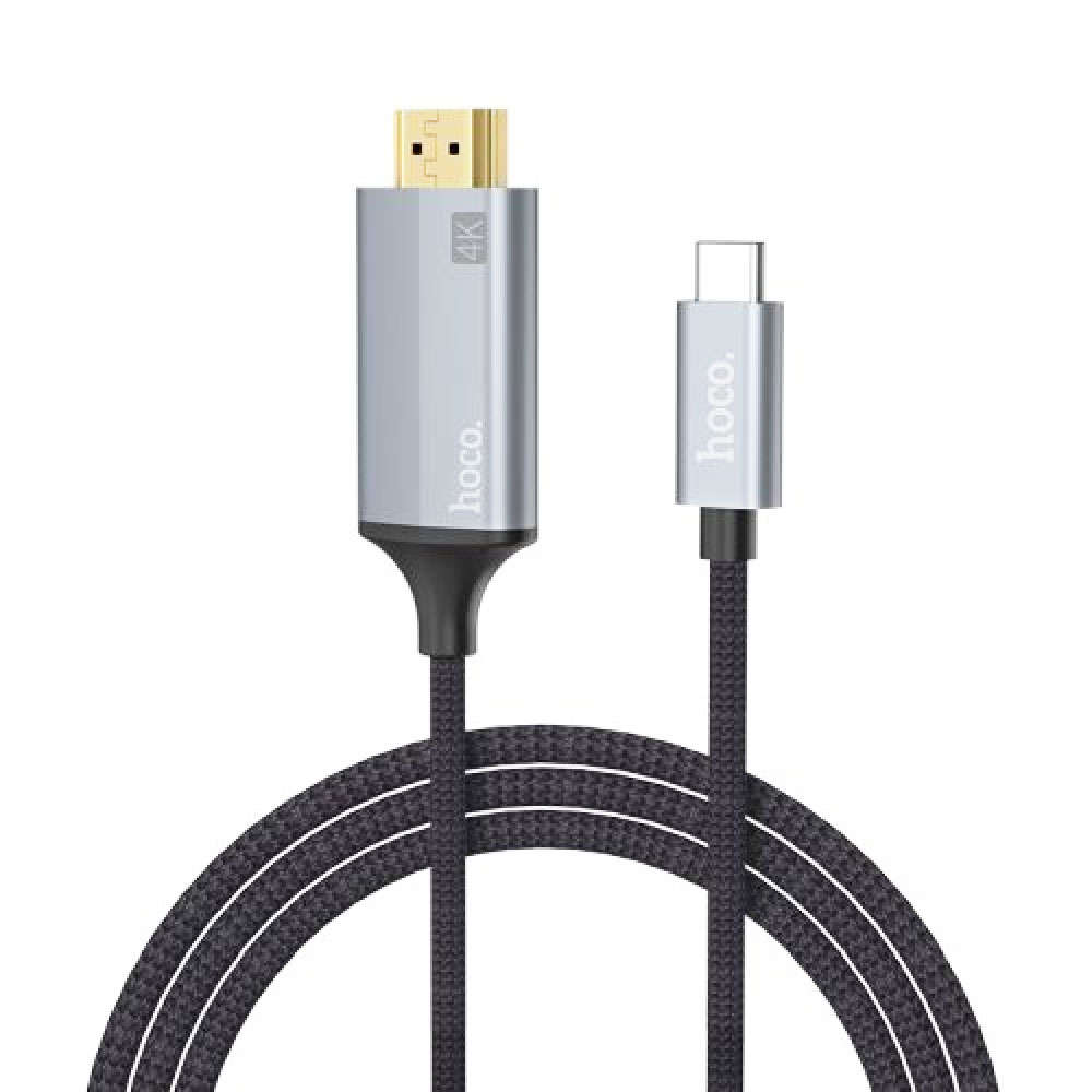 Hoco-(UA13)-USB-C-To-HDMI-cable-180cm---Gray Hoco-(UA13)-USB-C-To-HDMI-cable-180cm---Gray