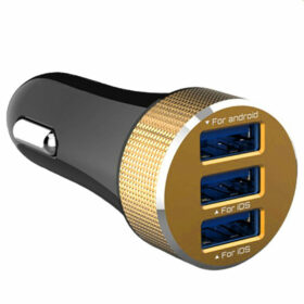 SAMYOL-USB-Car-Charger-5.1A-with-3-ports-(DS-P50-1516)-With-Lightning-Cable--Black-Gold