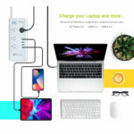 Sansai 4 Way Outlet 2400W Surge Protector Power Board with 3 USB-A & 1 USB-C ports - Image 4