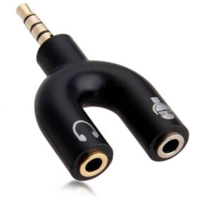 3.5mm Male to 2 Female Headphone Mic Audio Y Splitter Adapter with Separate Plugs for Headphone and Microphone