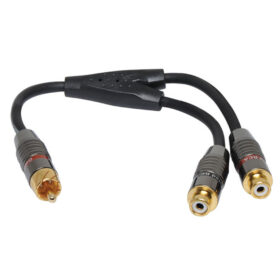 0.2m Male RCA to 2 RCA Female Cable - Altronics: A High-Quality Audio Cable for Enhanced Sound Experience.