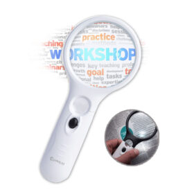 Sansai LED Lighted Hand Held Magnifier - 11x 3x Magnifying Glass with Handheld Reading Light