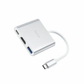 High-Speed Hoco HB14 USB-C to USB 3.0 + HDMI + PD Adapter - Silver