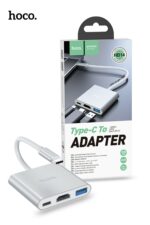 High-Speed Hoco HB14 USB-C to USB 3.0 + HDMI + PD Adapter - Silver - Image 6