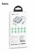 High-Speed Hoco HB14 USB-C to USB 3.0 + HDMI + PD Adapter - Silver - Image 5