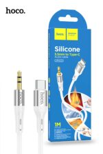 Hoco UPA22 USB-C to AUX Silicone Cable - White: A Convenient and Stylish USB-C to AUX Cable
