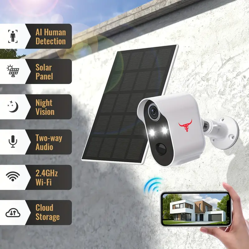 3d2c374d5f5c23a4315e129a0f20f6cd Security Camera Wireless Outdoor Solar Power Supply - Image 1