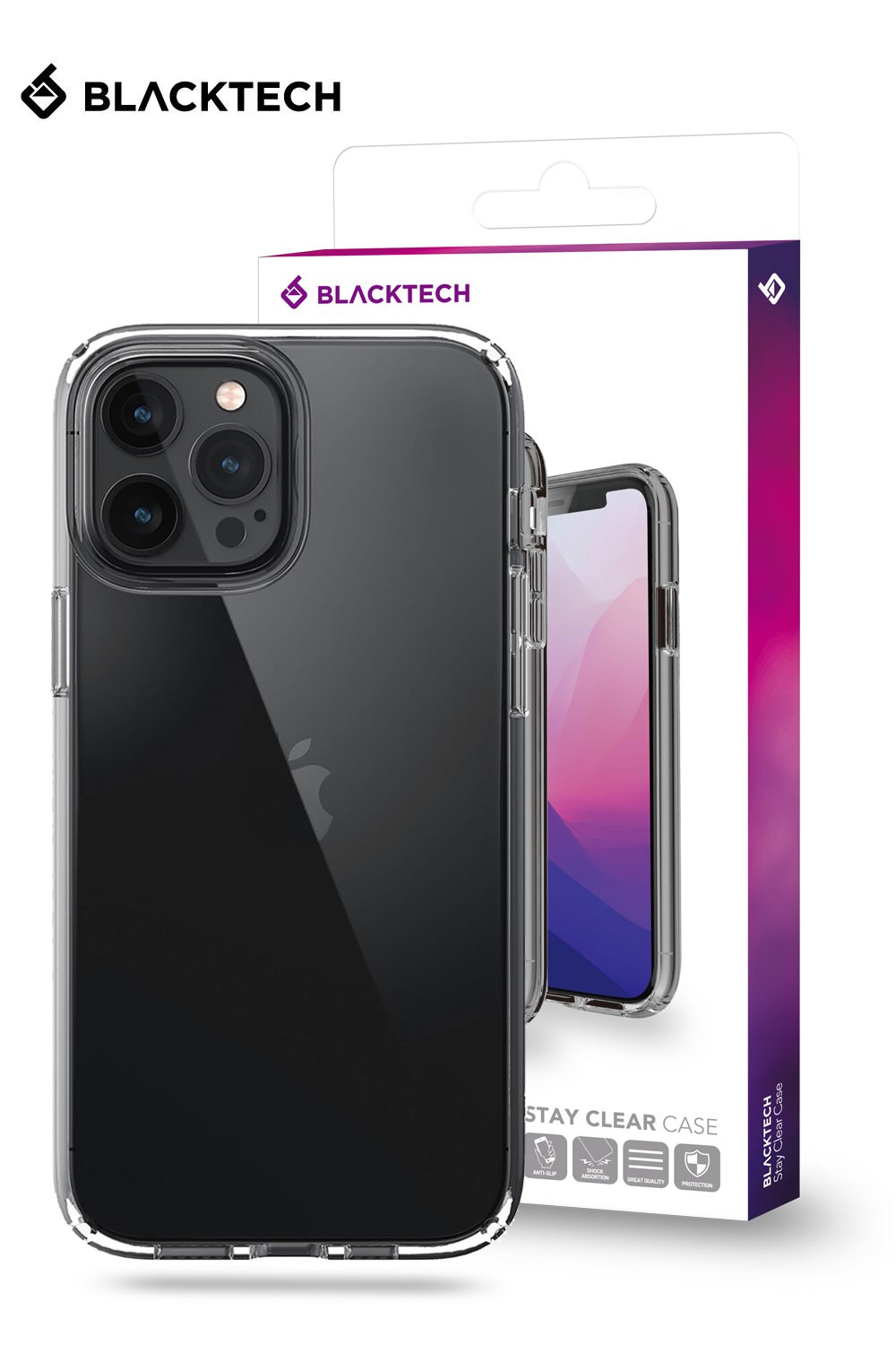blacktech-stay-clear-black-aa4 iPhone BLACKTECH Stay Black For iPhone 15 Pro - Image 1
