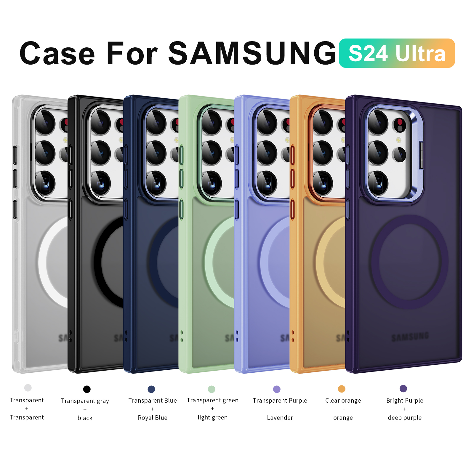 +½¦Õ-2 Brand New Transparent Cover with Magnetic Charge For S24 Ultra - Image 1