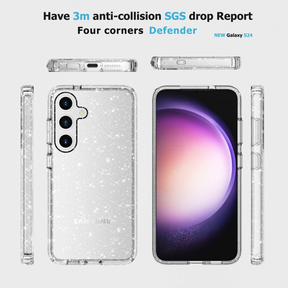 BLACKTECH Stay Glitter With Magnetic - Clear case for Samsung Galaxy S24 - Image 3