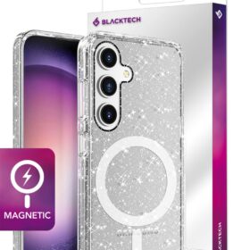 BLACKTECH Stay Glitter With Magnetic - Clear case for Samsung Galaxy S24 Plus
