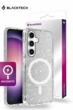 BLACKTECH Stay Glitter With Magnetic - Clear case for Samsung Galaxy S24