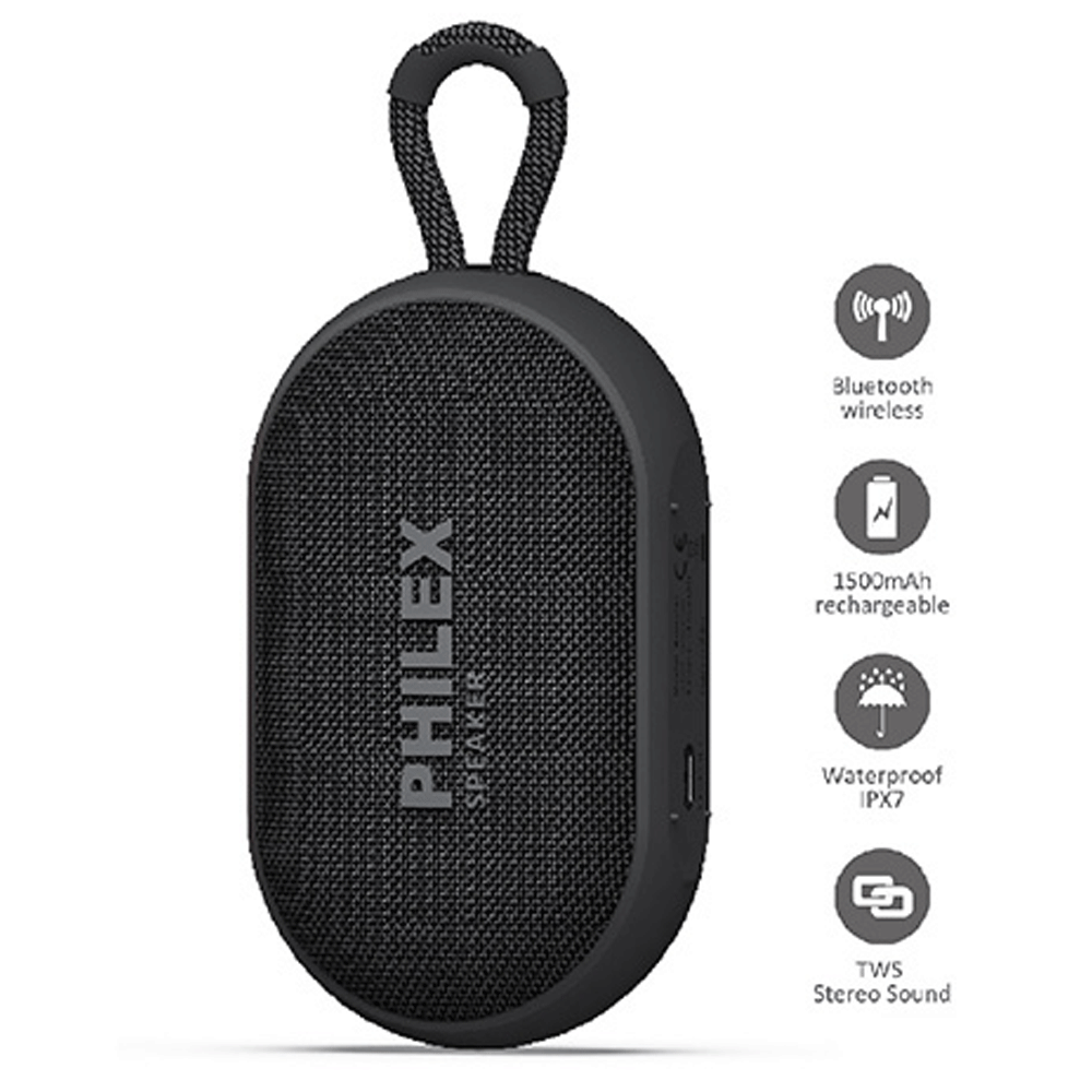 philex-wirless-portable-speaker-2 Philex Ultra Portable Wireless Bluetooth Speaker Assorted - Black - Image 1