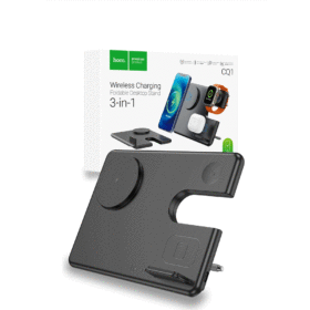 Hoco CQ1 15W Geek Folding 3 in 1 Magnetic Fast Wireless Charger For iWatch