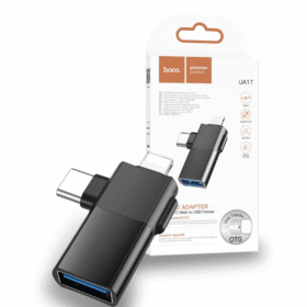 Hoco UA17 iP Male USB-C Male to USB Female Adapter - Black
