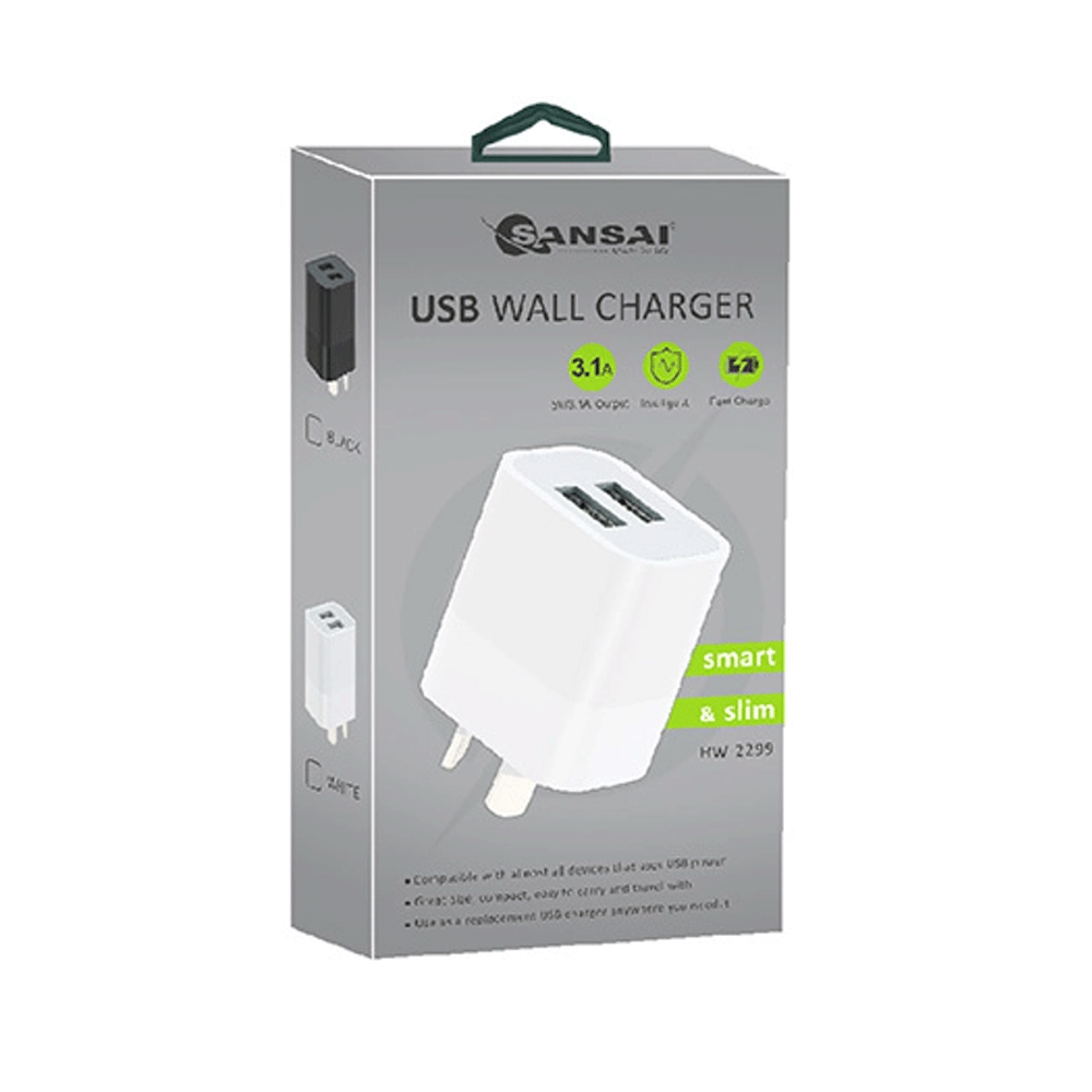 Dual Outlets 3.1A USB Wall Charger Easy to Carry and Travel