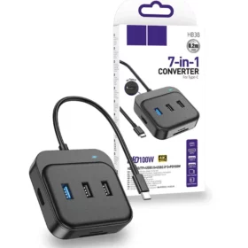 Hoco HB38 PD100W Easy Link 7-in-1 Multiport Adapter (HDMI, SD, TF, 4 USB)