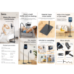 Hoco DH12 Balu Tablet Stand - Black - Image 8