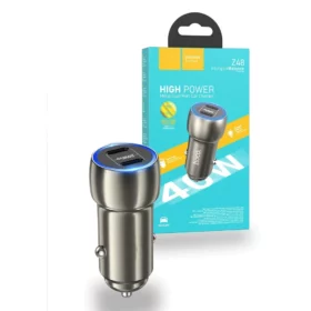 Hoco Z48 40W Dual Port USB-C Metal Car Charger