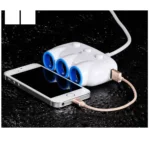 Hoco C1 Car Charger Splitter - White - Image 3