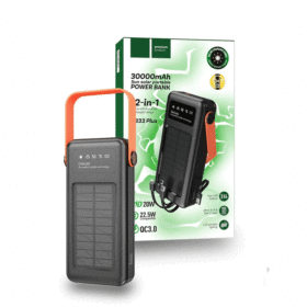 Hoco Solar 30,000mAh 22.5W Fast Charging Powerbank with Built-In Cables (DB33 Plus)