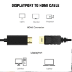 DisplayPort DP to HDMI-Type Cable Male to Male HD 4K 1080P High Speed - Image 3