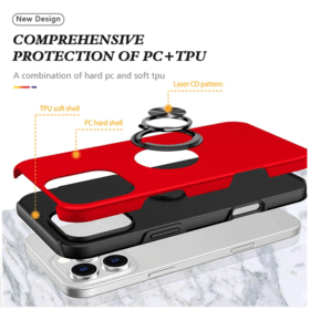 Magnetic Ring Holder Shockproof Cover Case for iPhone 16 Pro