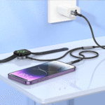 CW54 Hoco  2-in-1 Charging Cable (iPhone + iWatch) - White and Black - Image 4