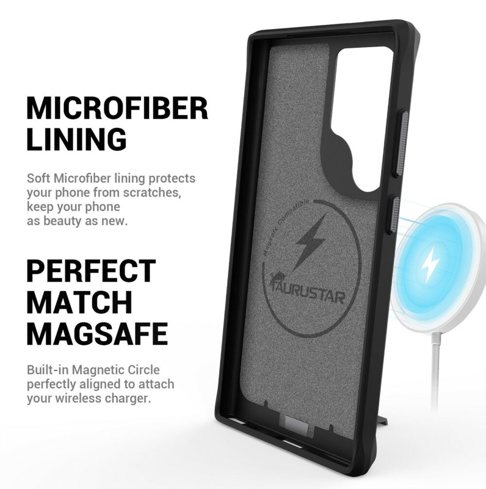 Micro Lux Case With Magnetic  for S24 Ultra  - Black - Image 10