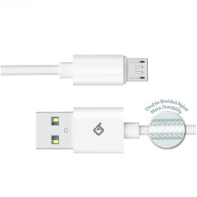 BLACKTECH Braided USB-A to Micro-USB Fast Charging Cable 100cm – White