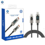 LITO LD09 100W USB-C to USB-C High-Speed Charging Braided Cable with Display – 120cm, Black - Image 3