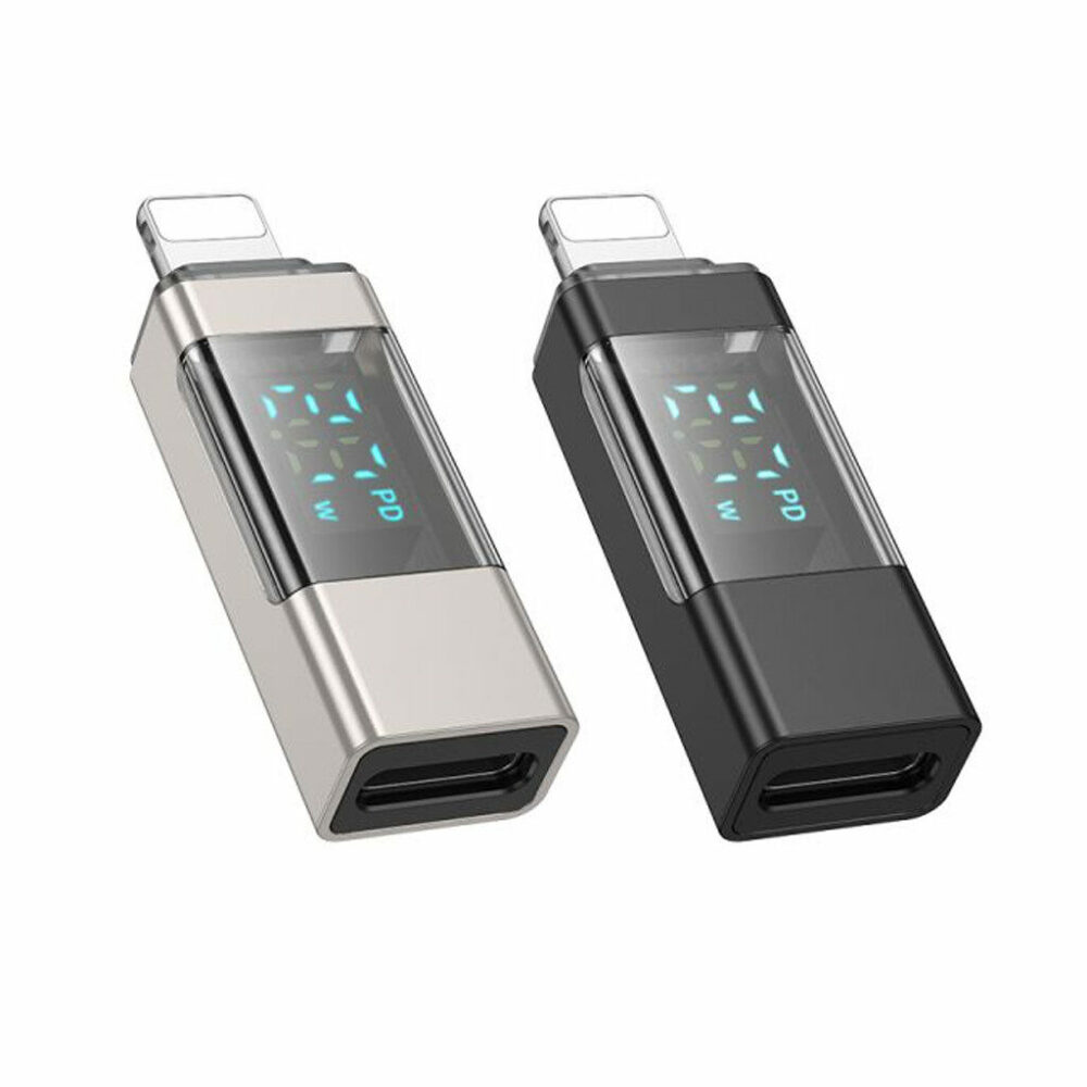 BV25A Male Lightning to Type-C Female Display Adapter – Brand New – Black & Gray - Image 4