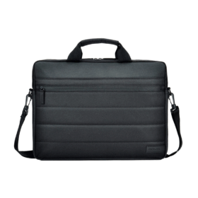 Quilto 15.6" Laptop Briefcase – Black Shoulder Bag with Padded Sleeve & Organizer