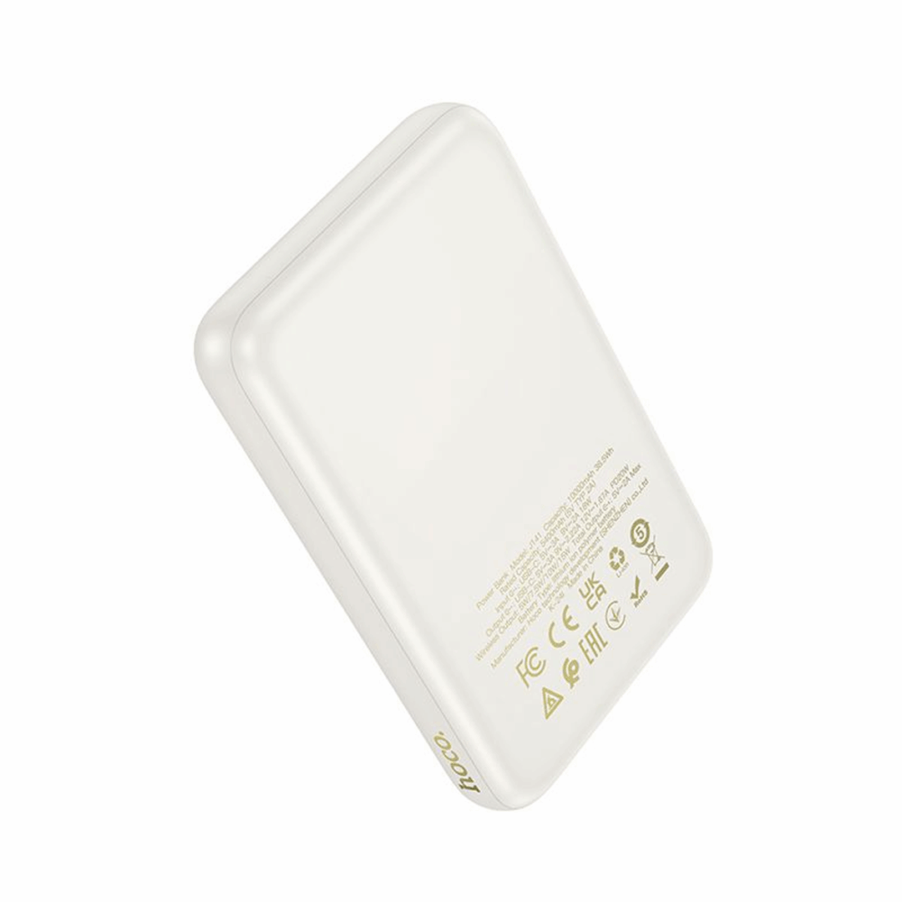 HOCO J141 Grace 10000mAh MagSafe Power Bank PD20W – Milky White Magnetic Wireless Charger - Image 4